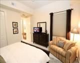 King Bed, Sofa, & TV